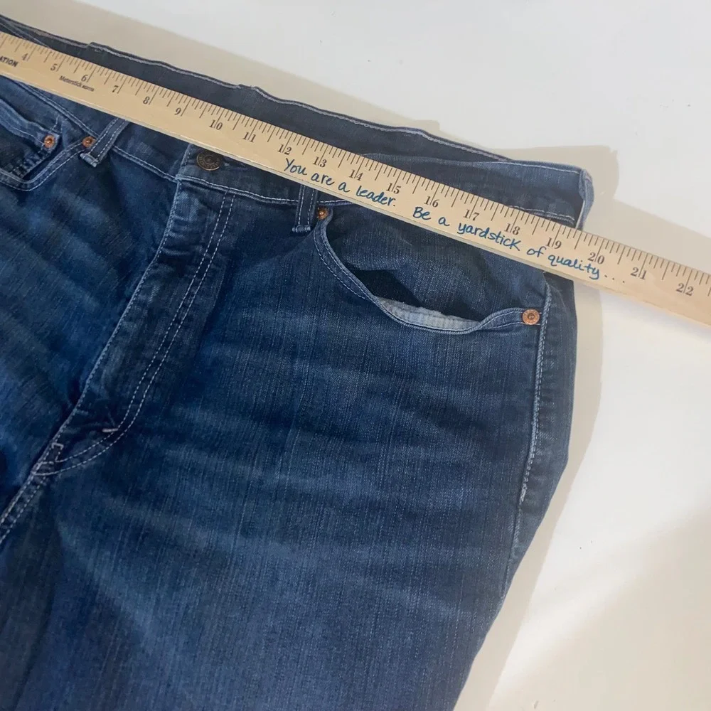 Levis 505 Regular Fit Straight Leg Jeans Mens 38x30 Dark Wash Blue Waterless